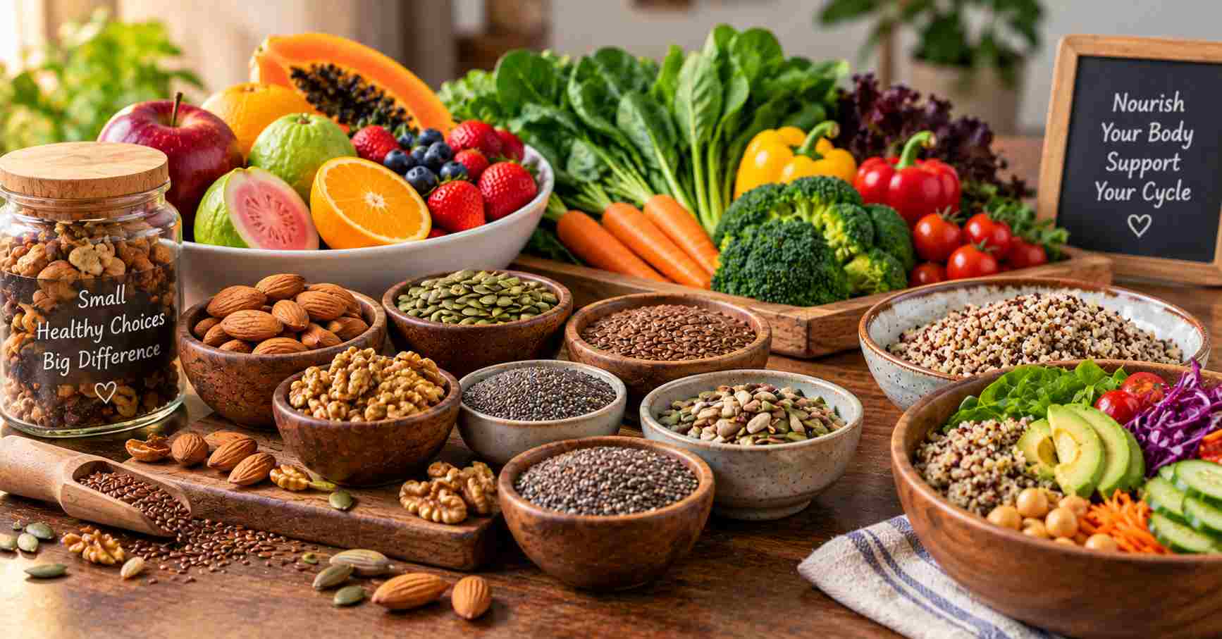 Nuts, Seeds, Fruits & Vegetables