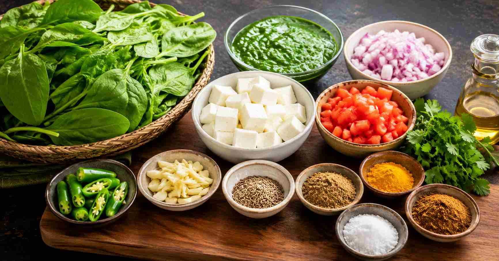 Palak Paneer Preparation