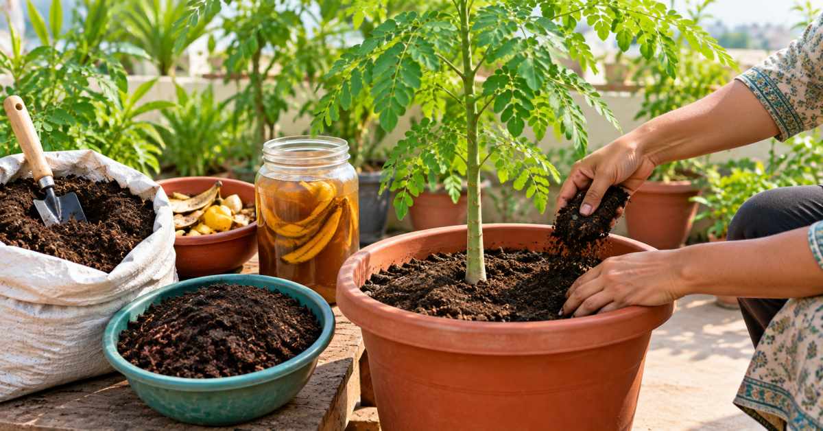 Plant growth with organic fertilizers...