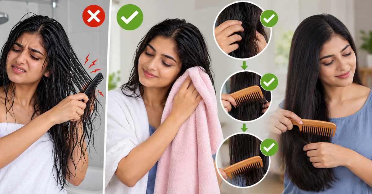 Precautions to take when combing wet hair