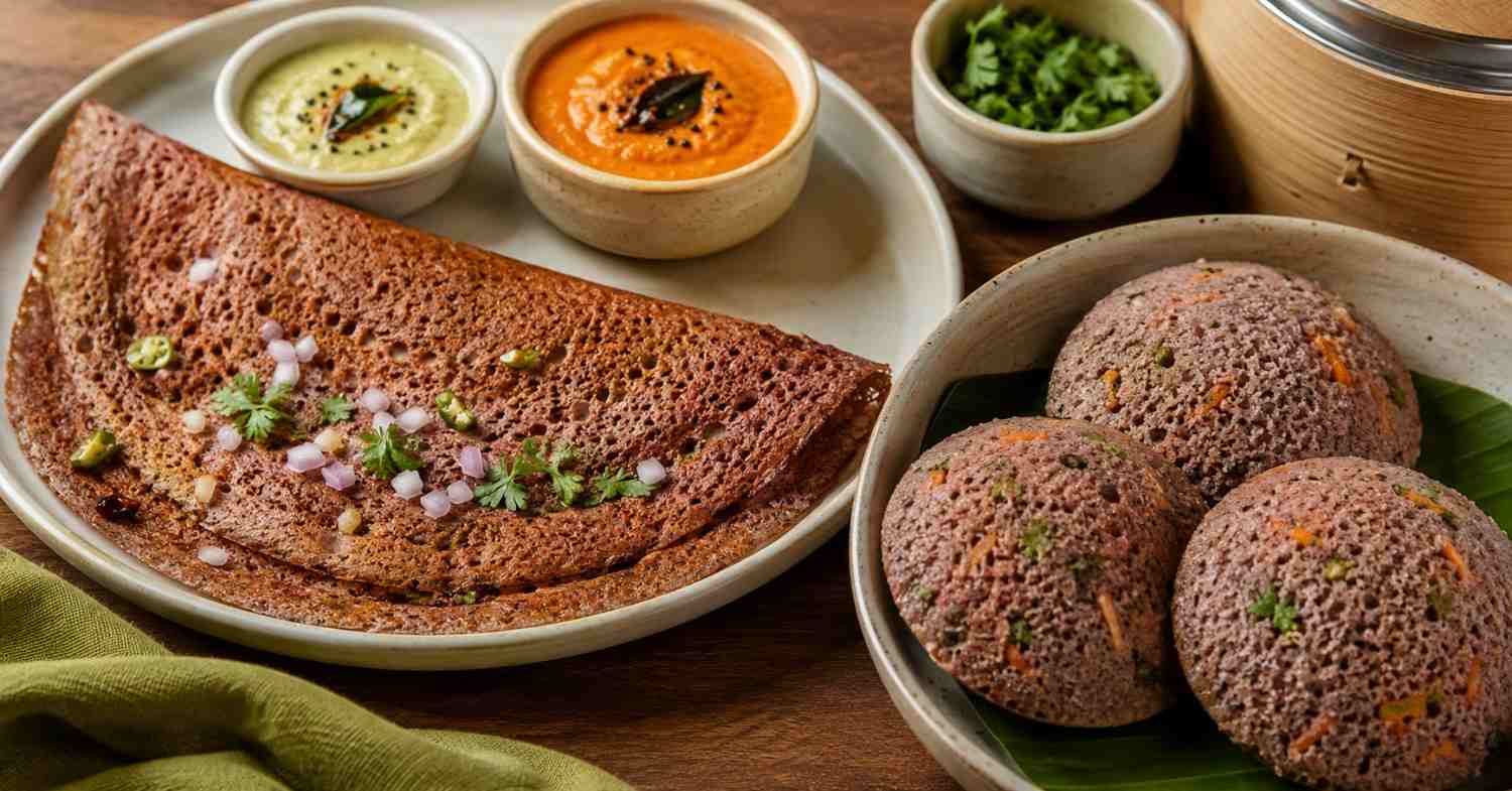 Ragi Dosa and Idli... Health along with taste
