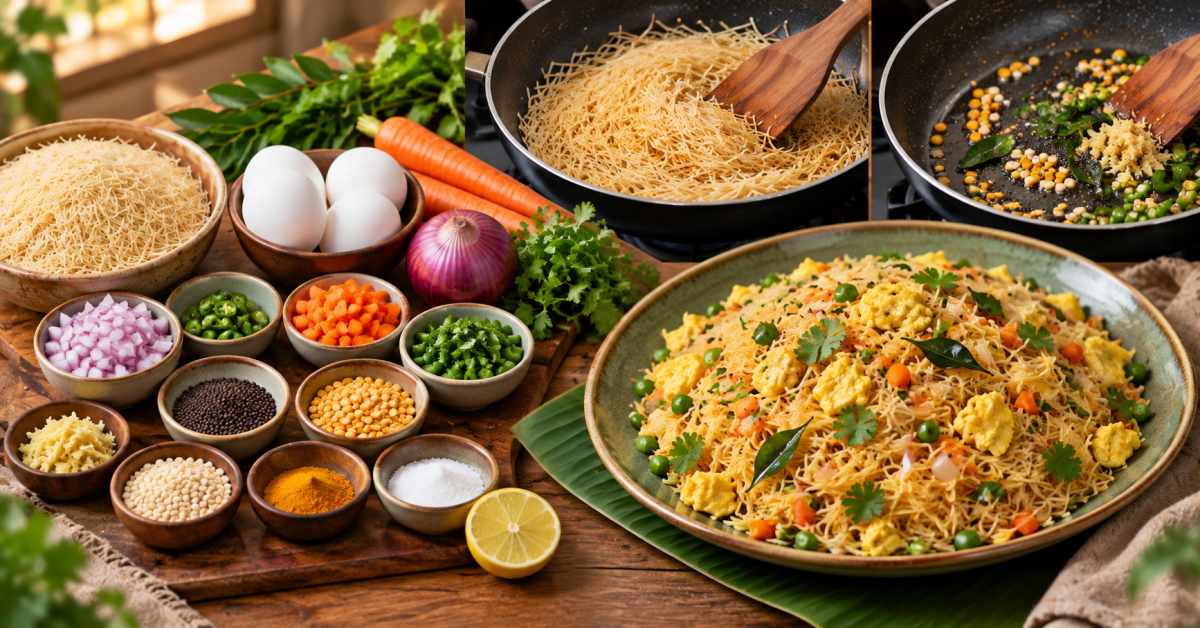 Required ingredients... Method of roasting vermicelli