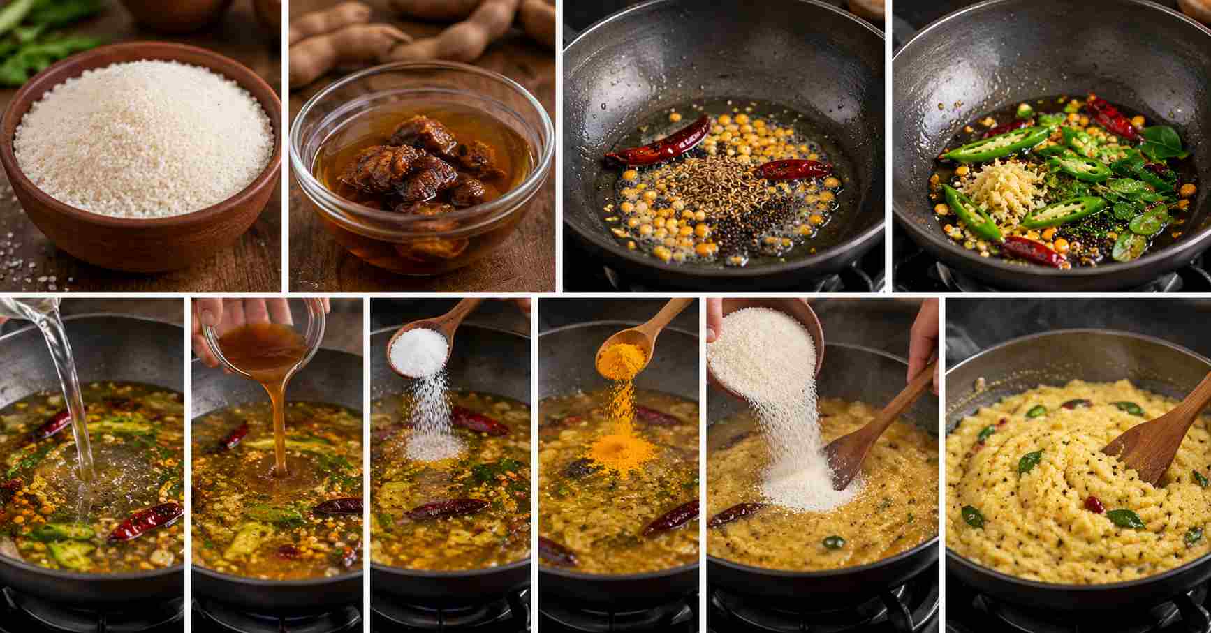 Rice Rava Pulusu Preparation