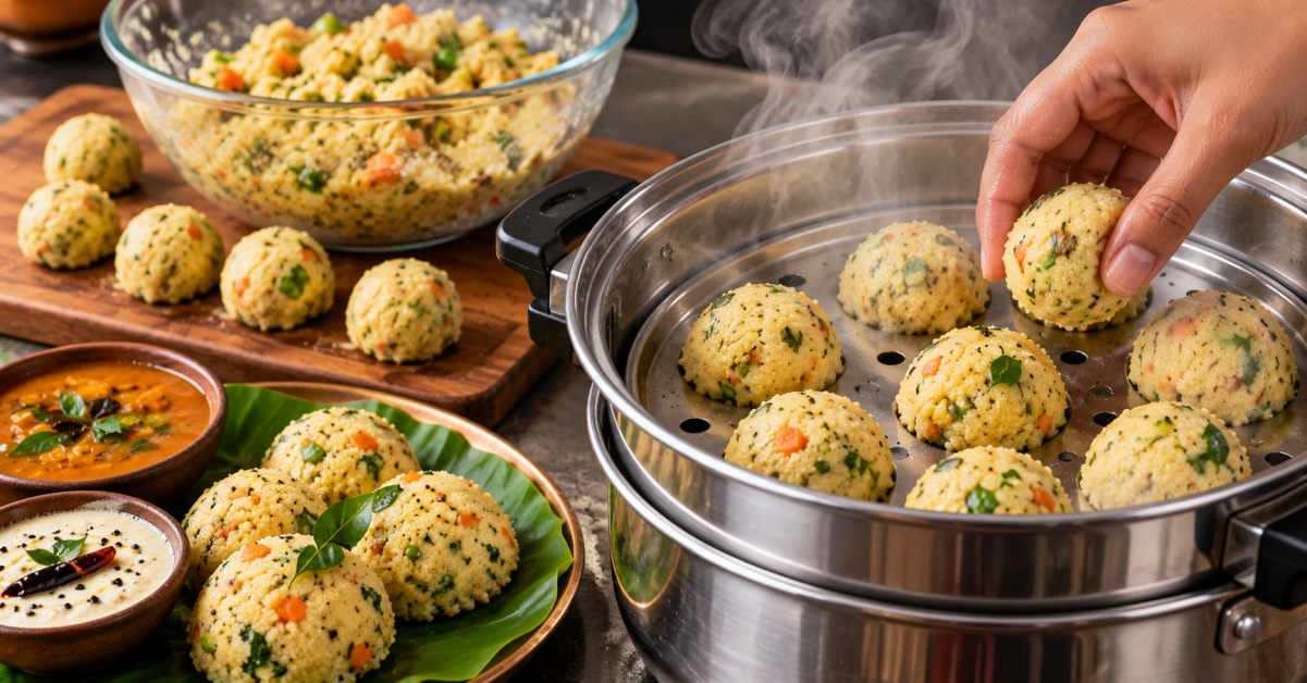 Shape into balls and steam-cook.