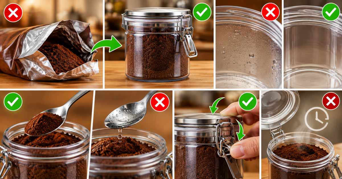 Store it in an airtight container using a dry spoon.