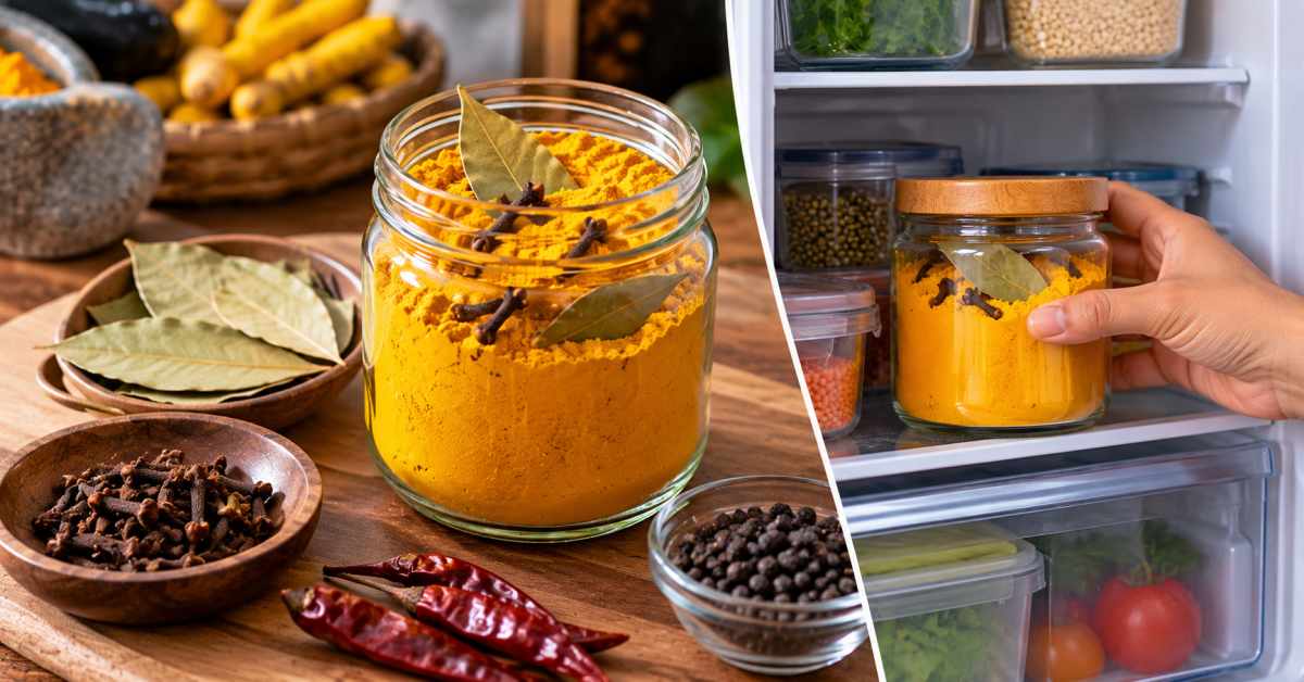 Store it in the fridge like this using cloves and bay leaves.