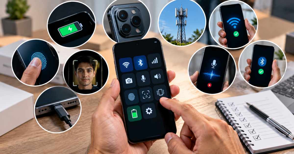 Test everything—from the battery and camera to the network.