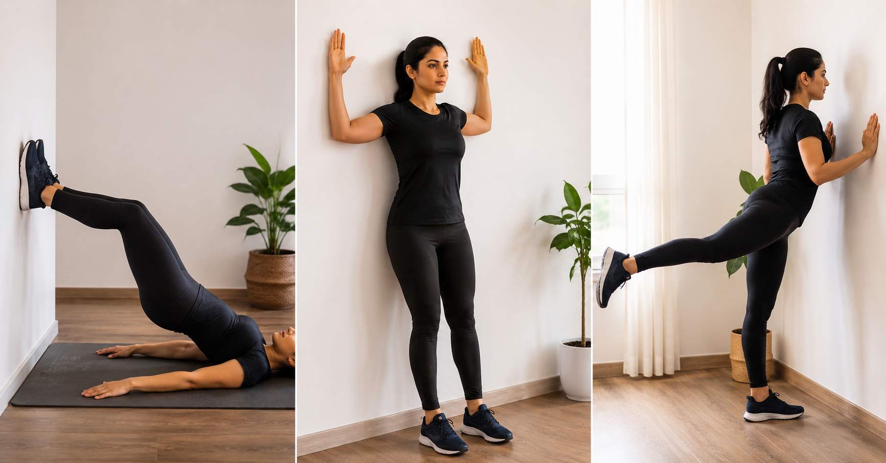 Wall exercises for fitness