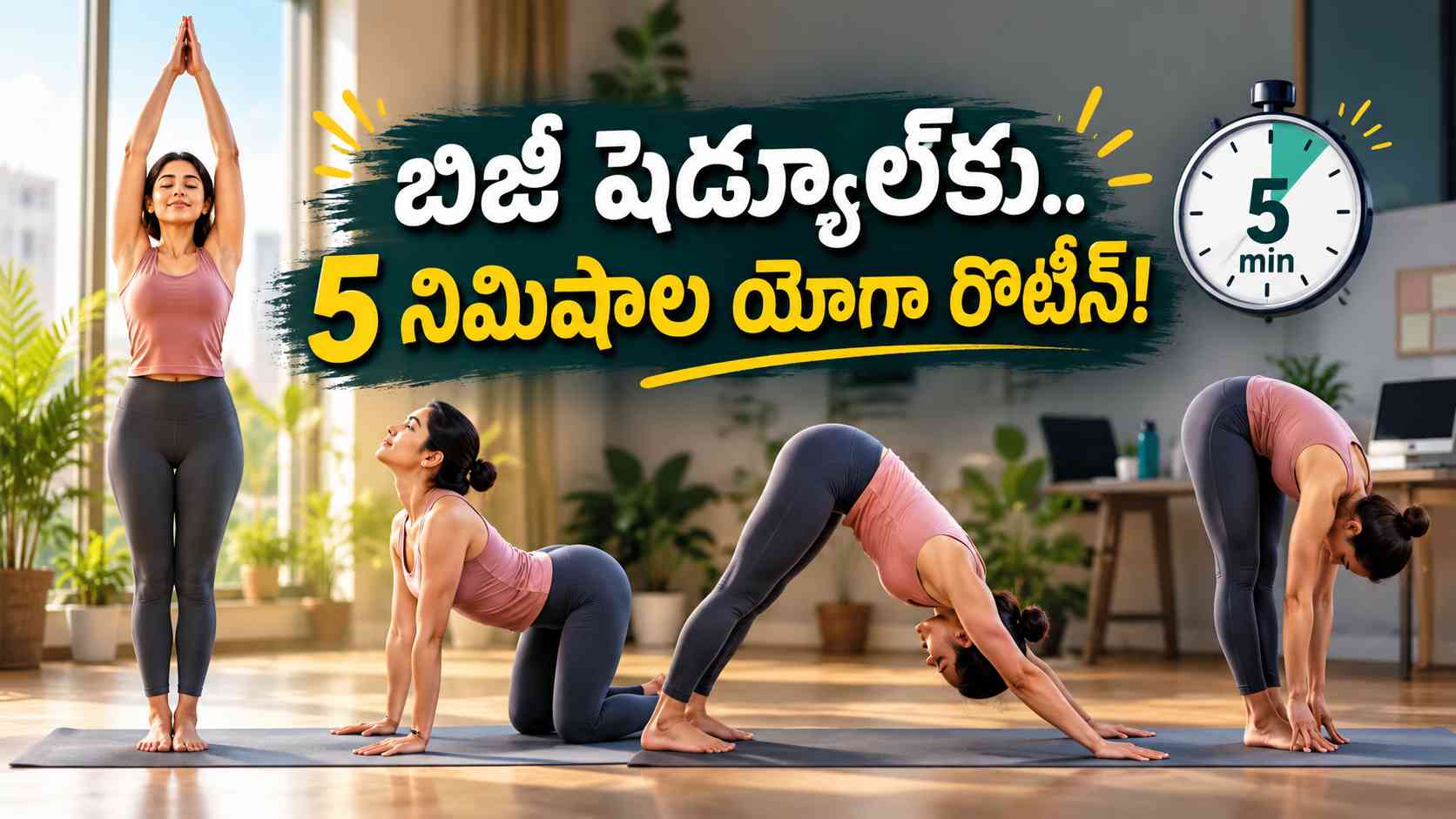 రోజూ 5 నిమిషాల యోగాతో శరీరం యాక్టివ్‌గా ఉంచుకోవచ్చు