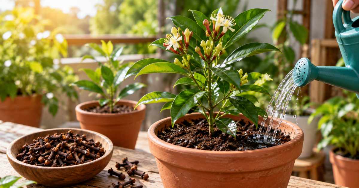 Warm weather and adequate light are important for the clove plant