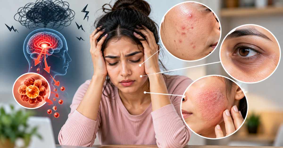 How does beauty improve when stress is reduced