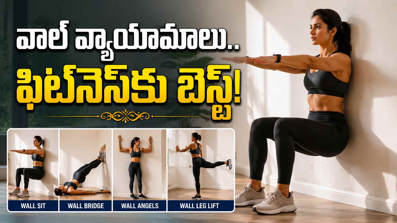 ఇంట్లోనే ఈజీ వర్కౌట్.. ఈ వాల్ వ్యాయామాలతో బోలెడు ప్రయోజనాలు! Easy Workout At Home Plenty Of Benefits With These Wall Exercises