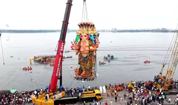 గంగమ్మ ఒడికి చేరిన ఖైరతాబాద్ బడా గణేశుడు Hyderabad Khairatabad Ganesh Immersion Completed