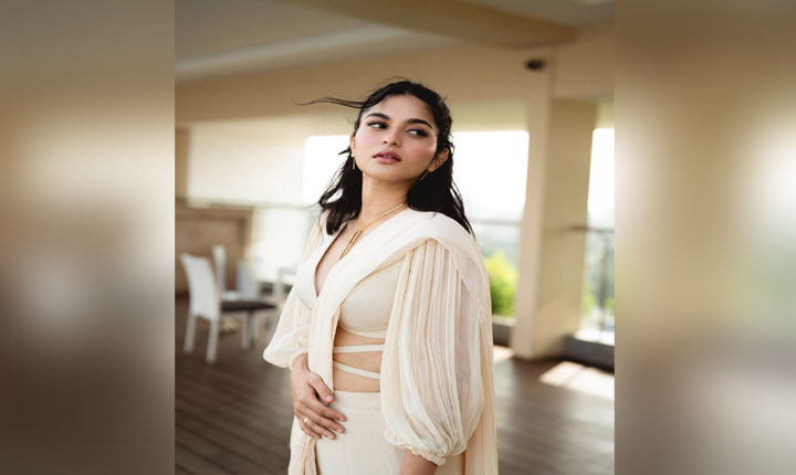రాయల్ లుక్ లో మెరిసిపోతున్న ప్యారడైజ్ బ్యూటీ Kayadu Lohars Royal Look In Ivory Indo Western Outfit Charms Internet