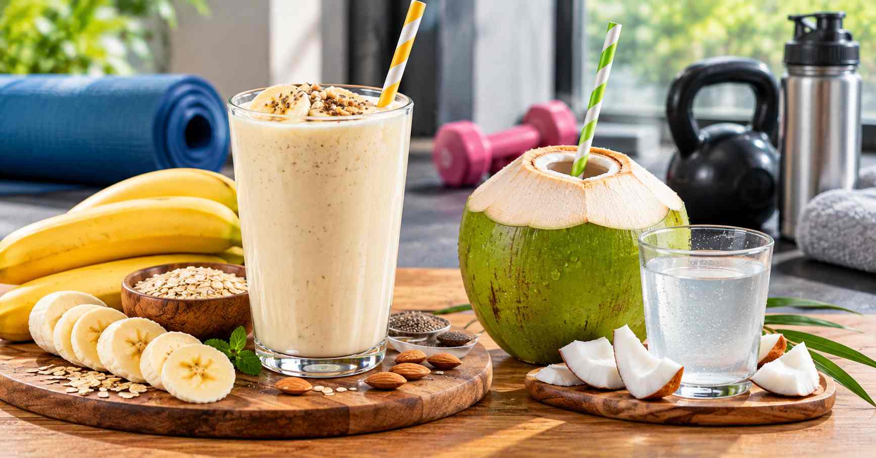 Banana Smoothie & Coconut Water