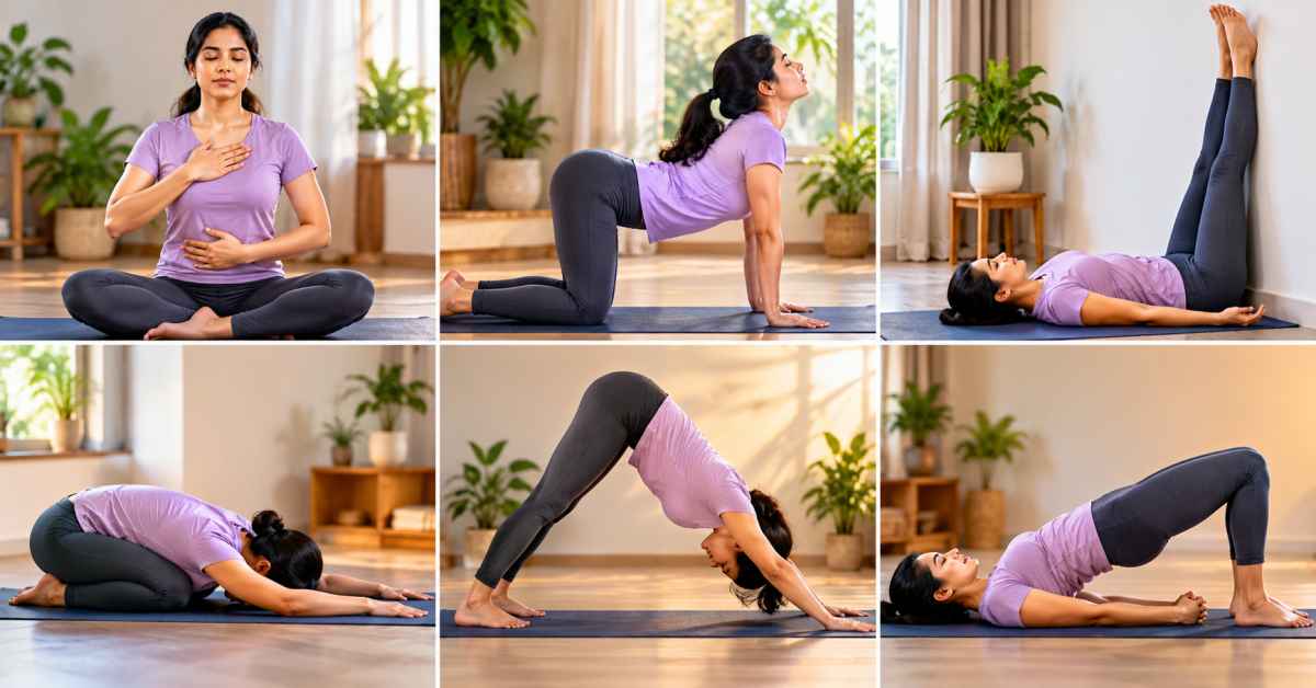 Breathing exercises and yoga asanas that support lymphatic flow