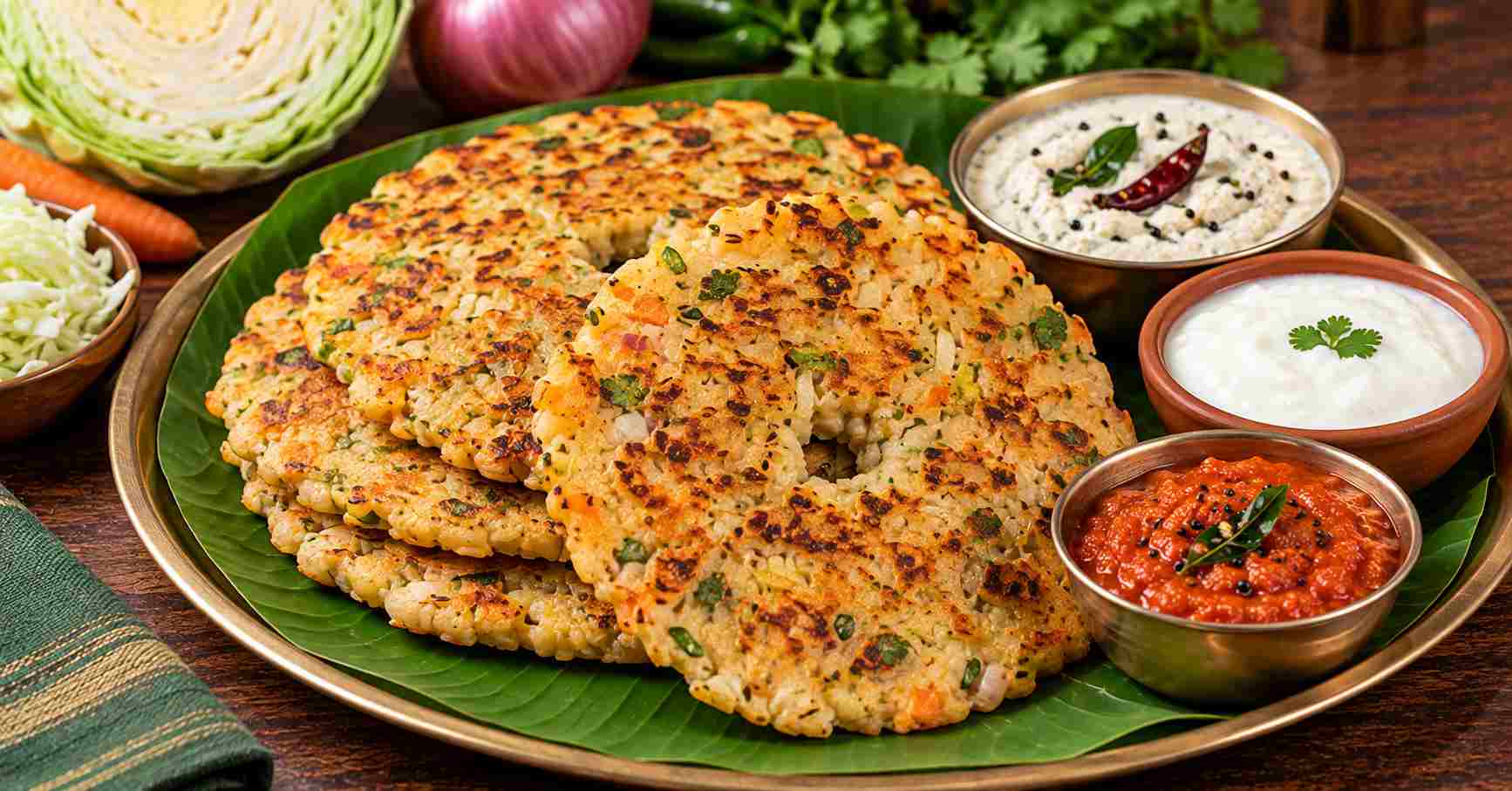 Cabbage Akki Rotti Serving Tips