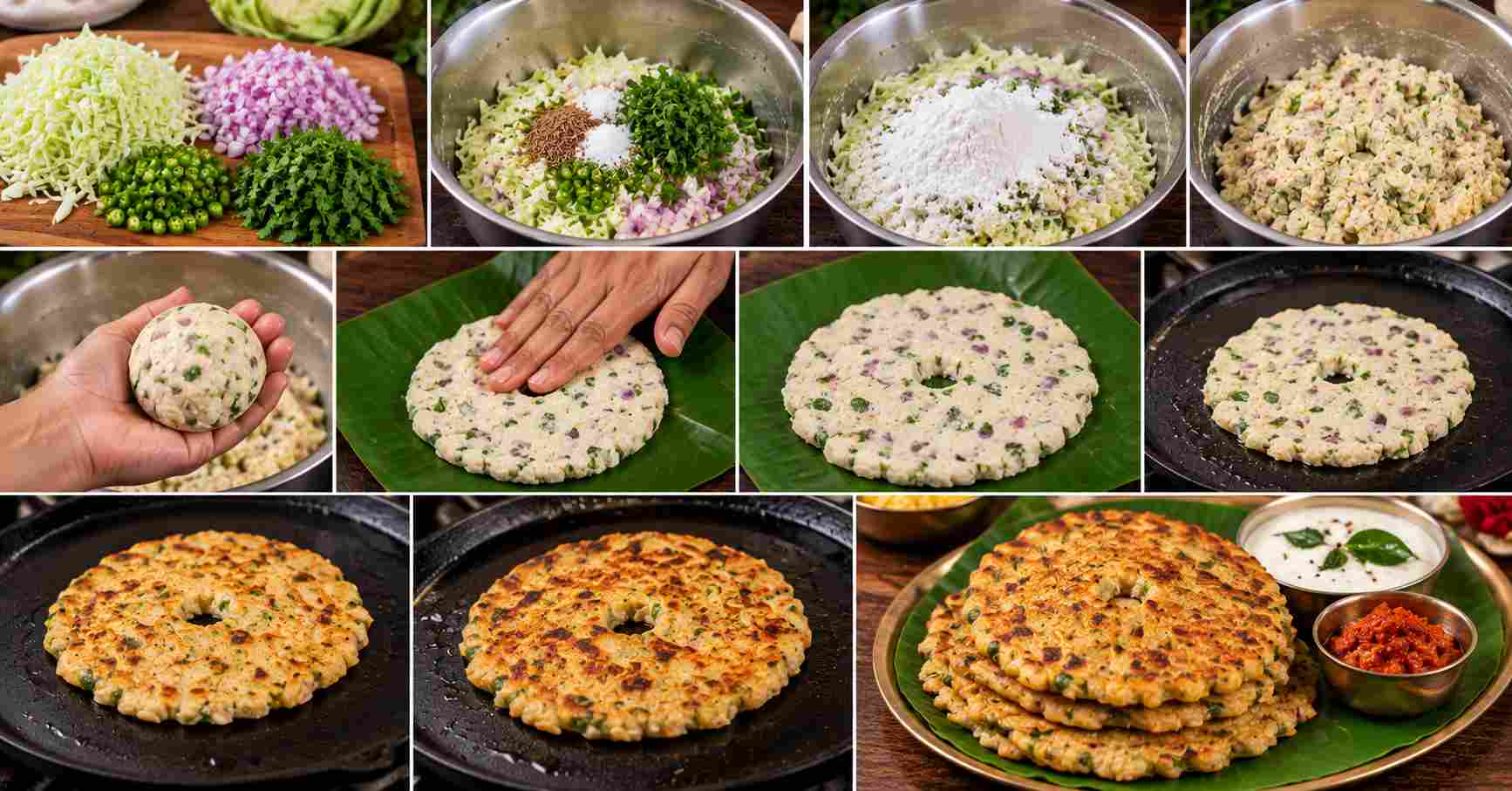 Cabbage Rotti Preparation