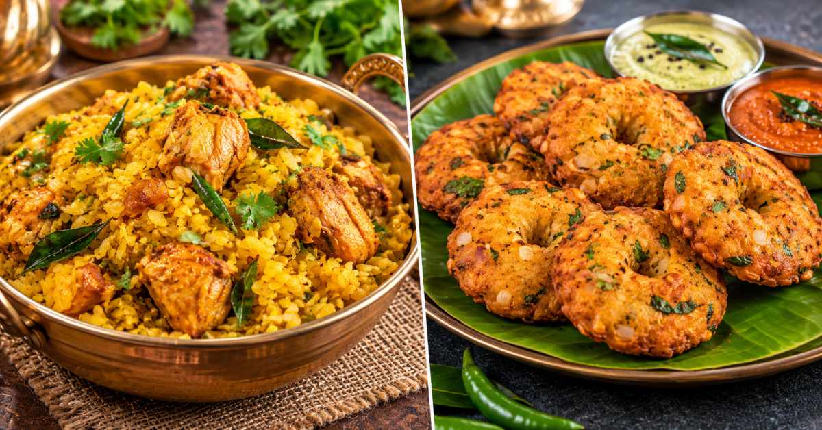 Chicken with flattened rice (atukulu), crispy vadas... delicious dishes