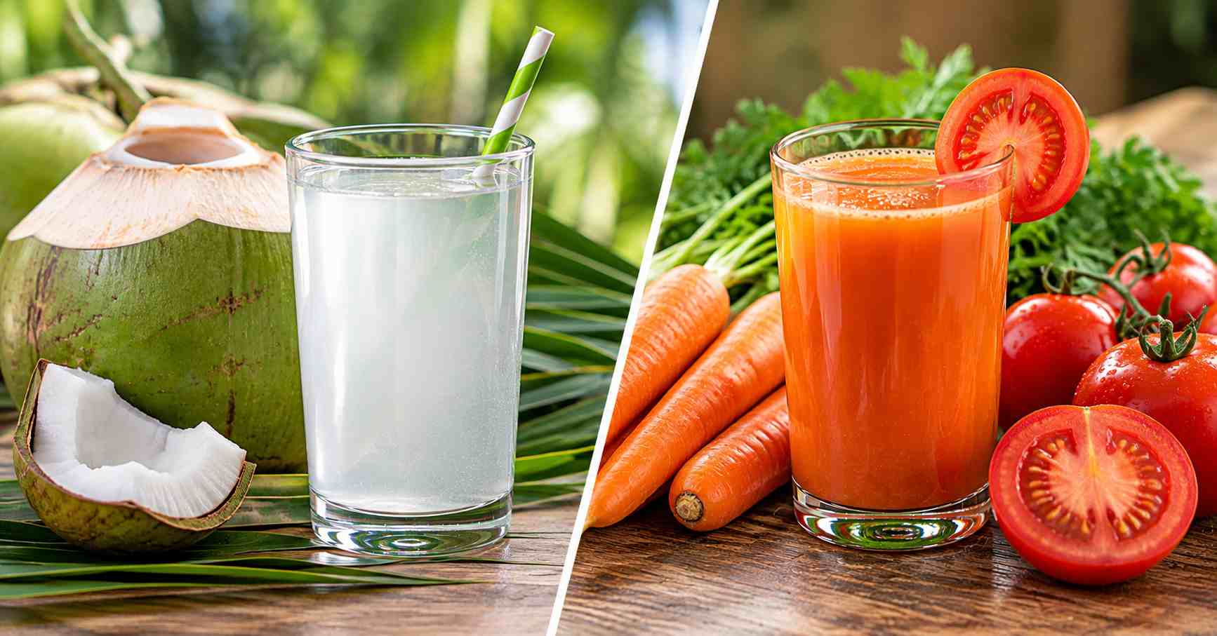 Coconut & Carrot-Tomato Juice