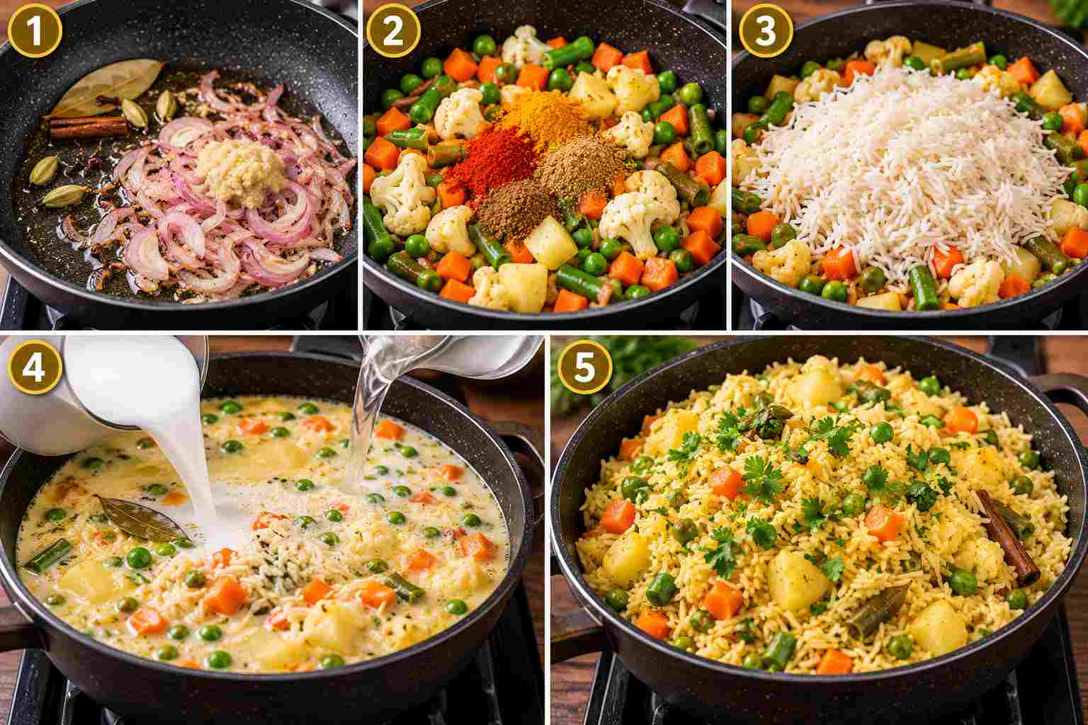 Coconut Milk Kurma Rice Preparation
