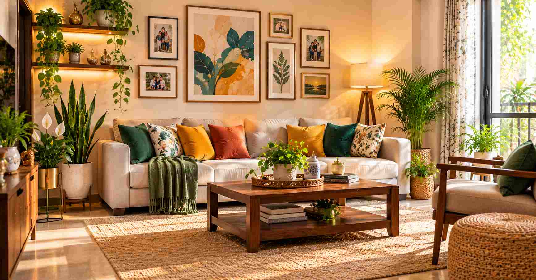 Decor with Art Frames & Indoor Plants