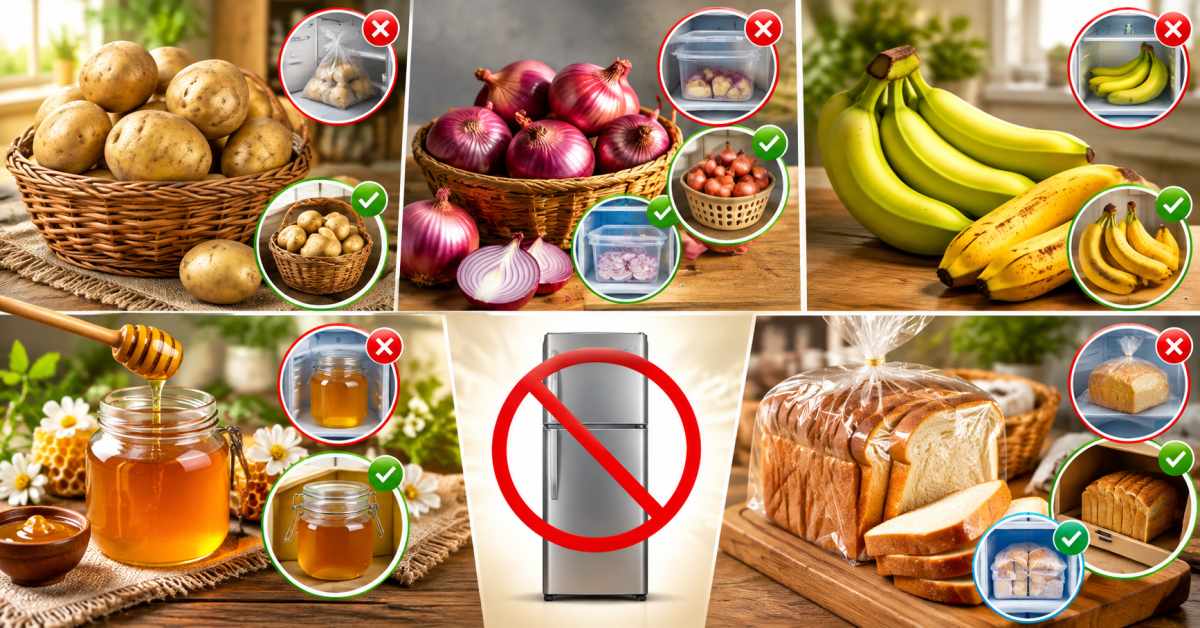 Food items that should not be kept in the refrigerator—and the correct ways to store them!