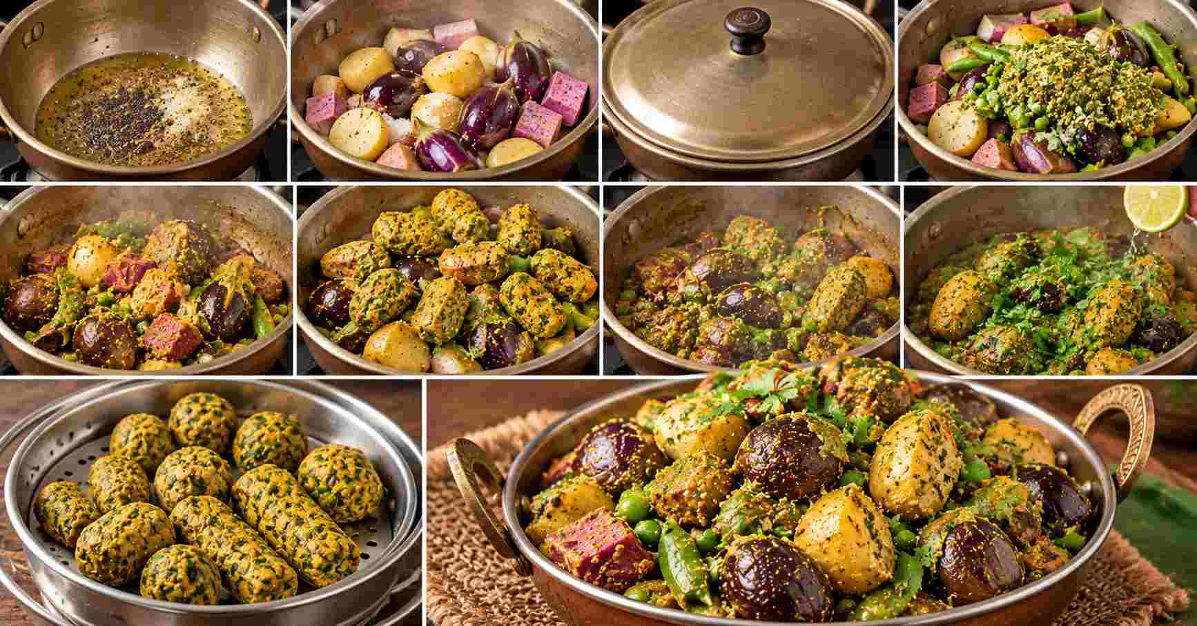 Gujarati Undhiyu Preparation Method