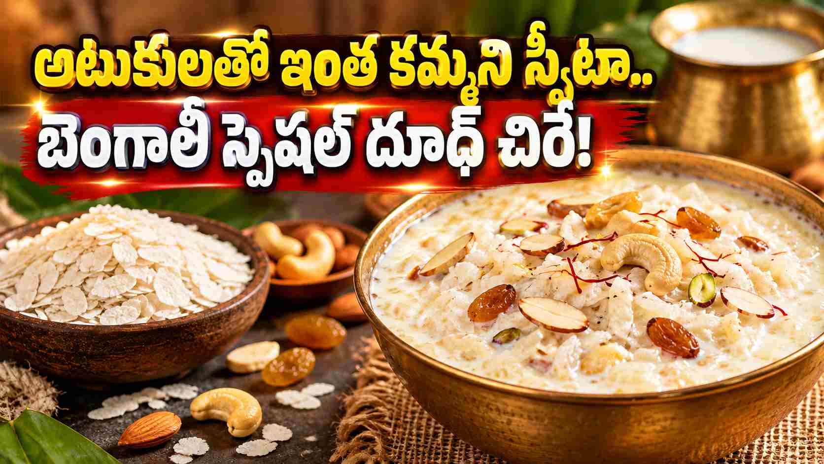 అటుకులతో ఇలాంటి స్వీట్ ఎప్పుడైనా తిన్నారా.. బెంగాలీ దూధ్ చిరే ఇలా చేయండి! Have You Ever Tried A Sweet Like This Made With Poha Make Bengali Doodh Chire At Home