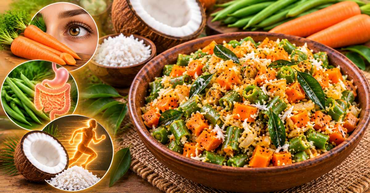 Health Benefits of Carrot, Beans, and Coconut Stir-fry