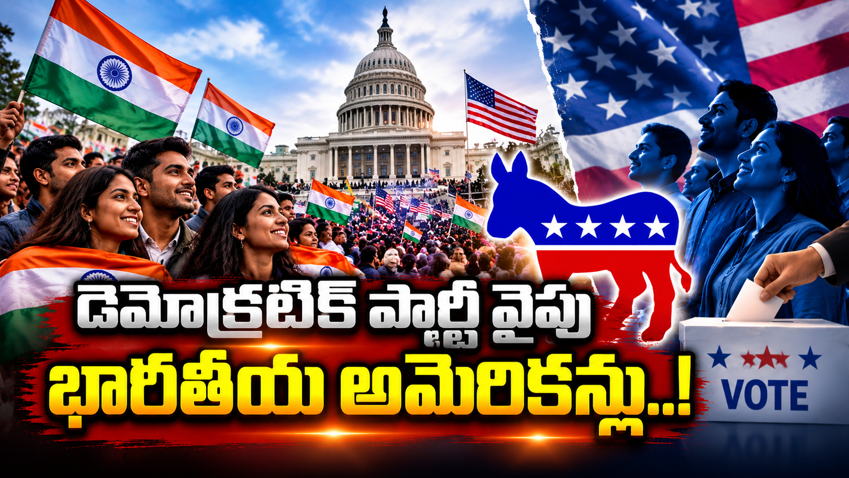 డెమోక్రటిక్ పార్టీ వైపు భారతీయ అమెరికన్లు.. తాజా సర్వే .. కారణం ఒక్కటే.. Indian American Republican Voters Show Signs Of Shifting Toward Democrats