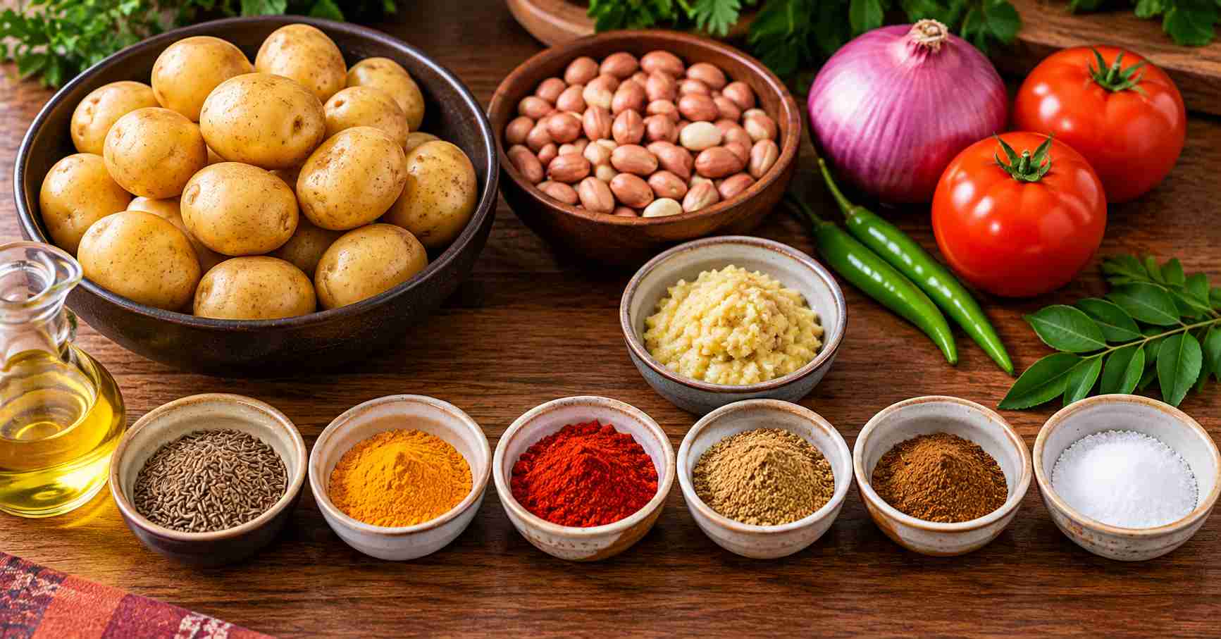 Ingredients for Baby Potato Curry