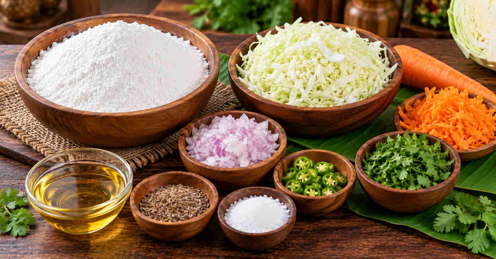 Ingredients for Cabbage Rotti