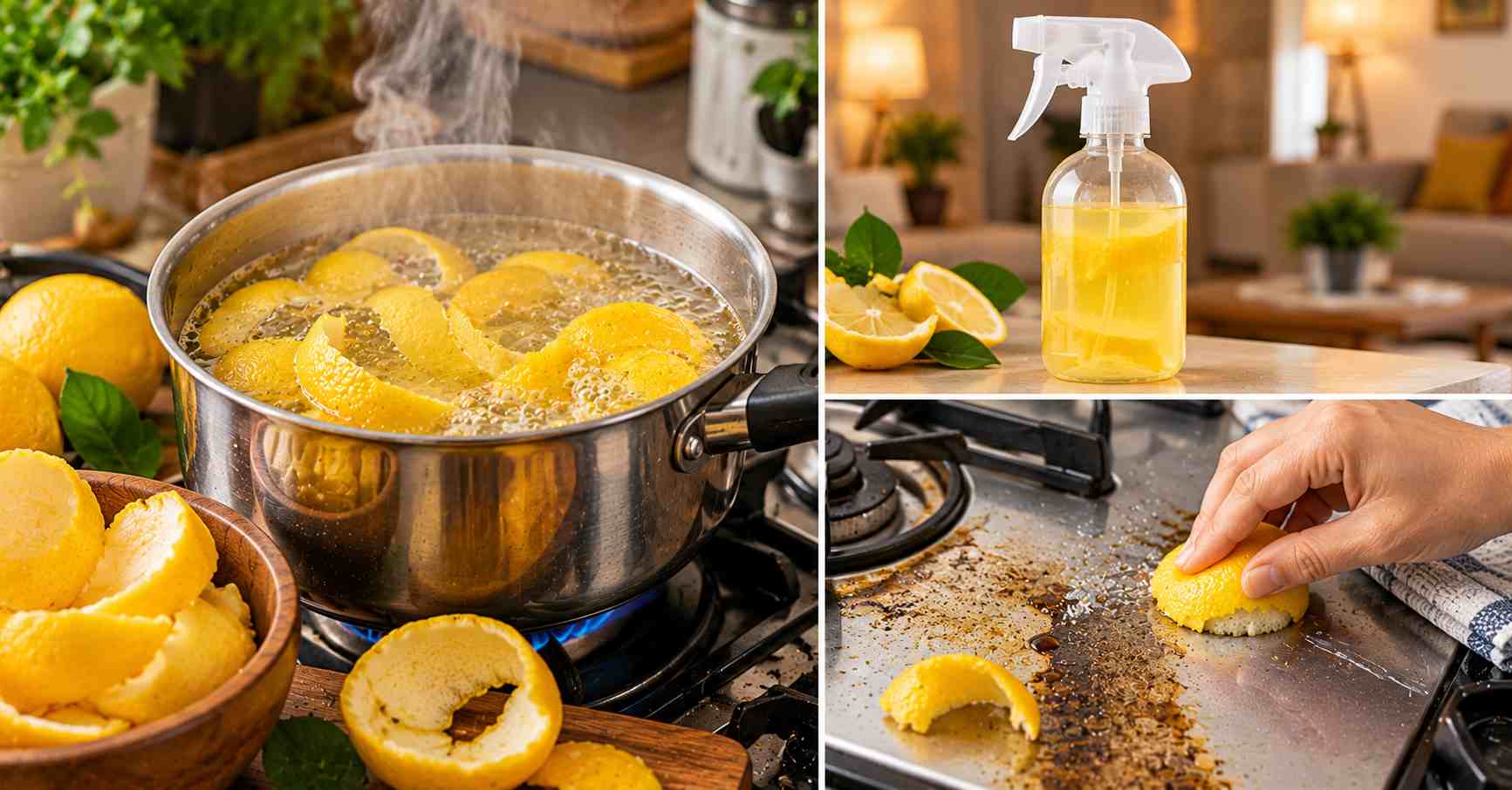 Lemon Peels for Flavor and Scrub