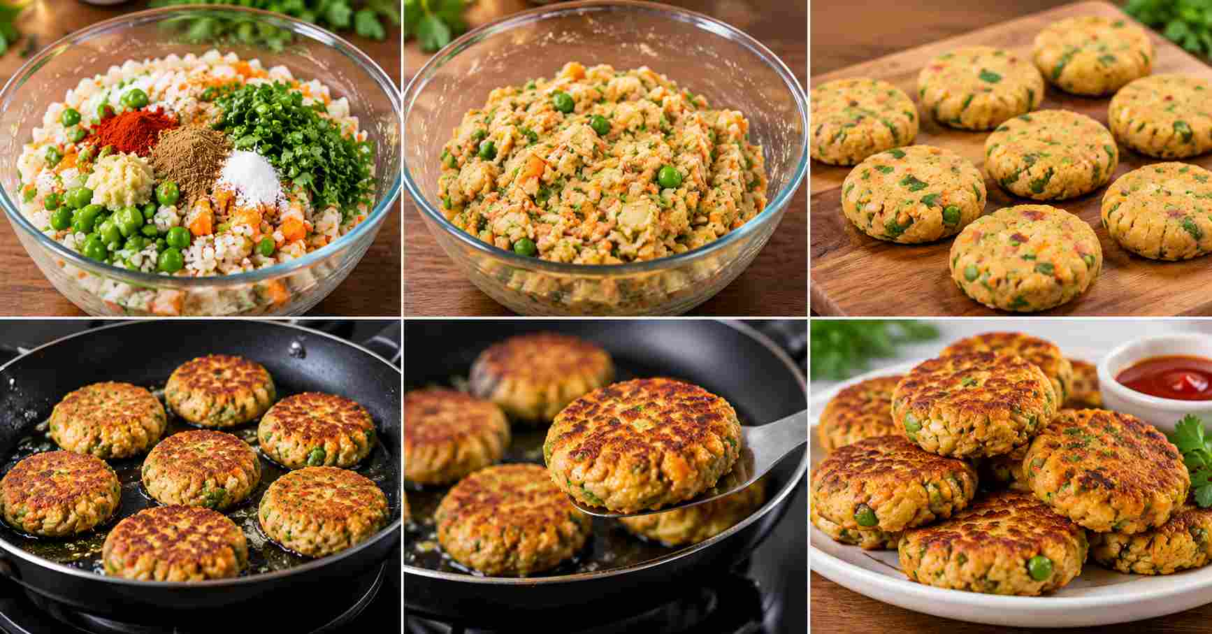 Making the poha Cutlets
