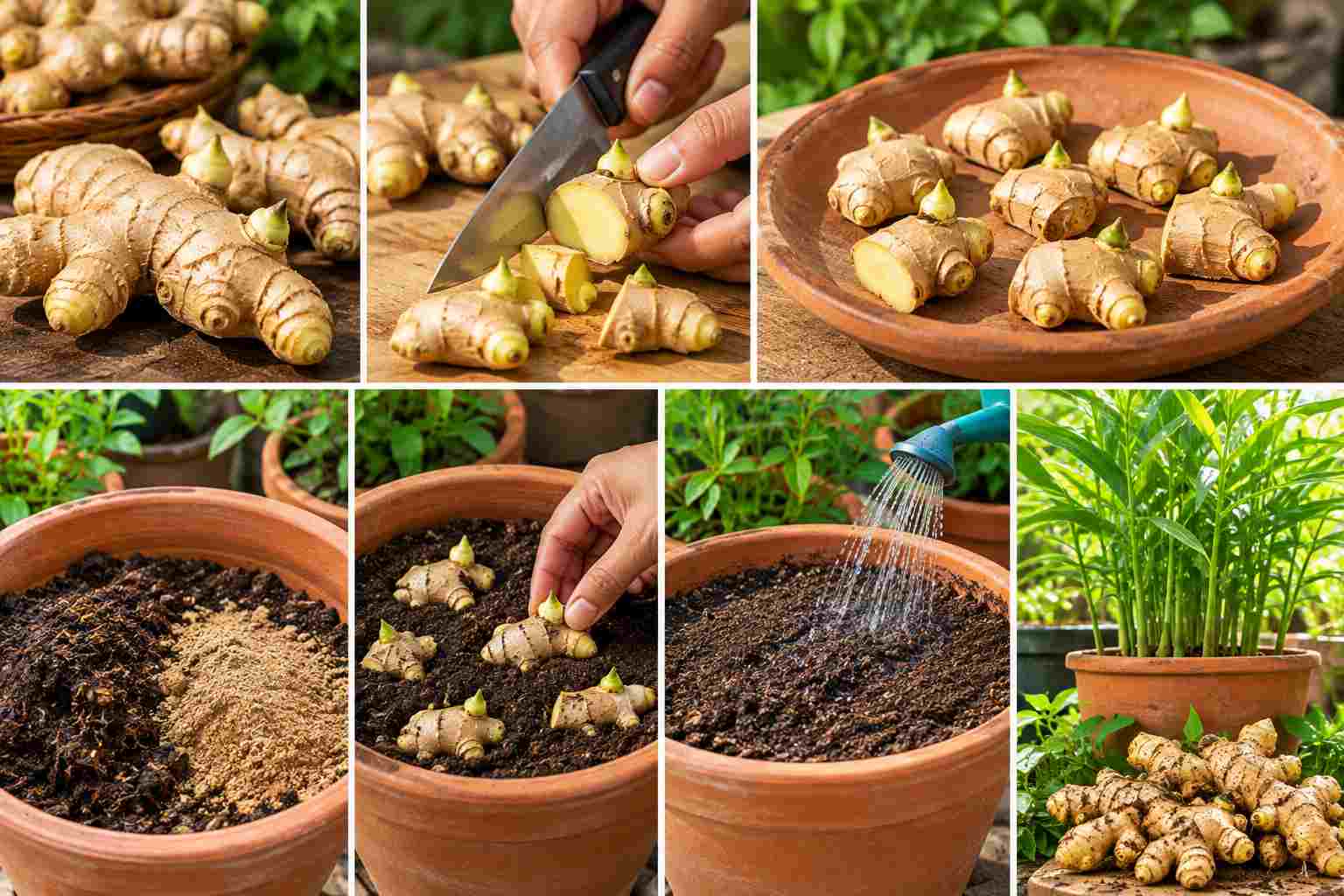 Method to Plant Ginger in a Pot
