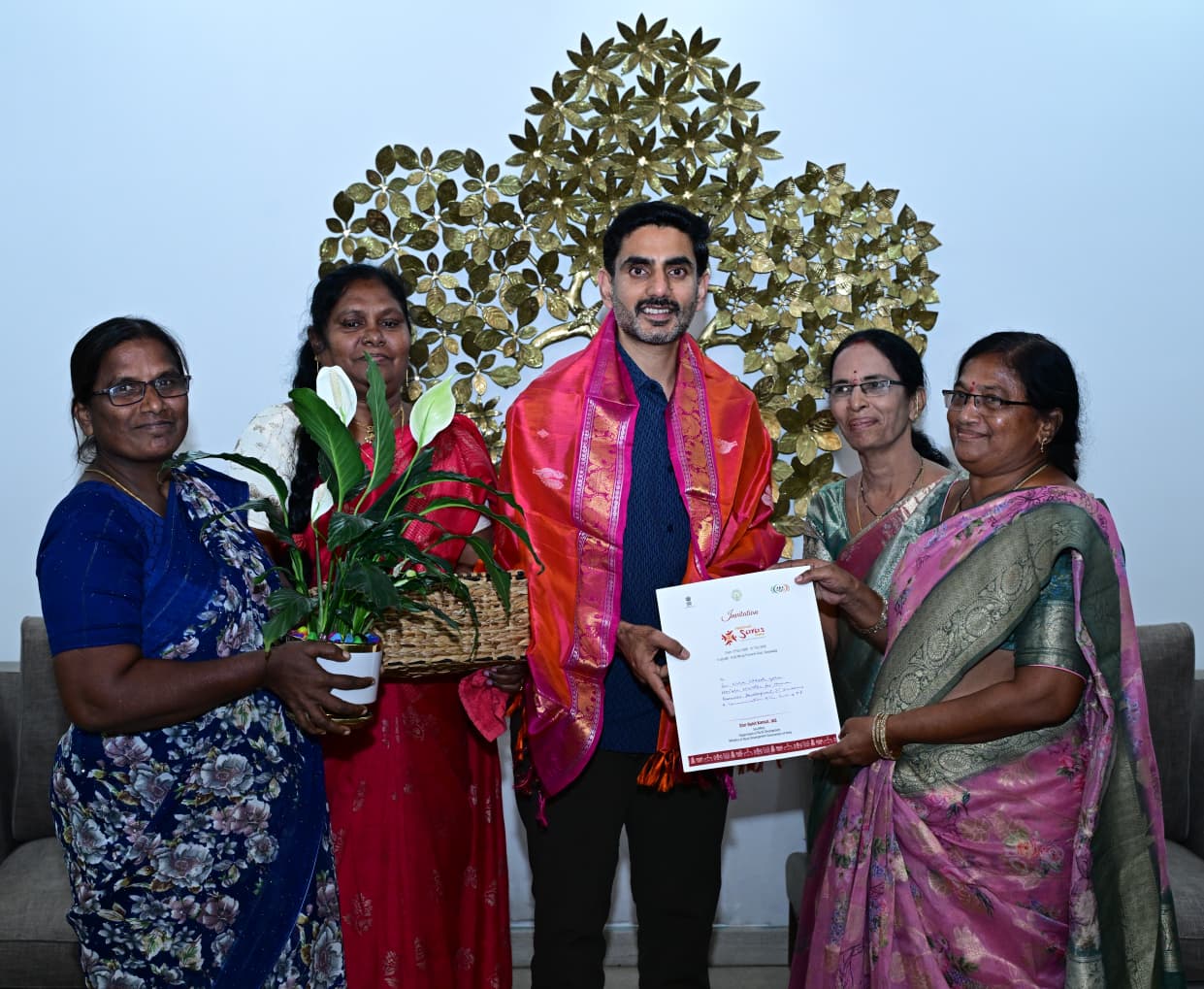 జాతీయ సరస్ మేళాకు మంత్రి లోకేష్ కు ఆహ్వానం Invitation Extended To Minister Lokesh For The National Saras Mela