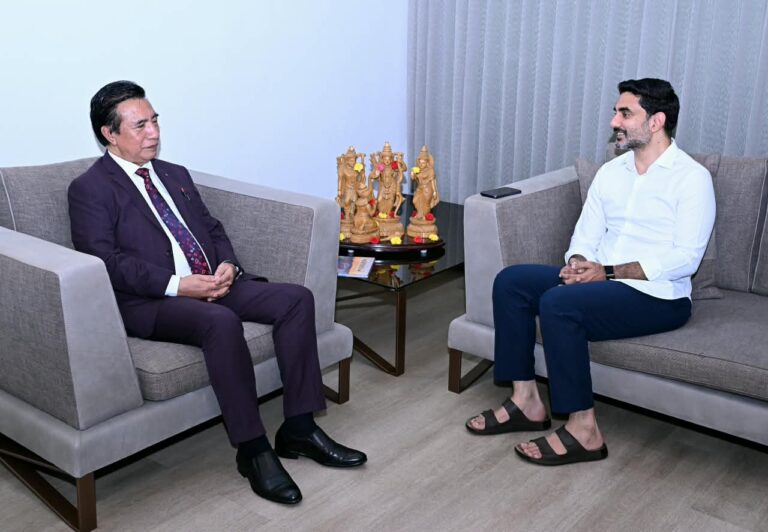 మిజోరం సీఎం లాల్దుహోమాతో మంత్రి లోకేష్  భేటీ
