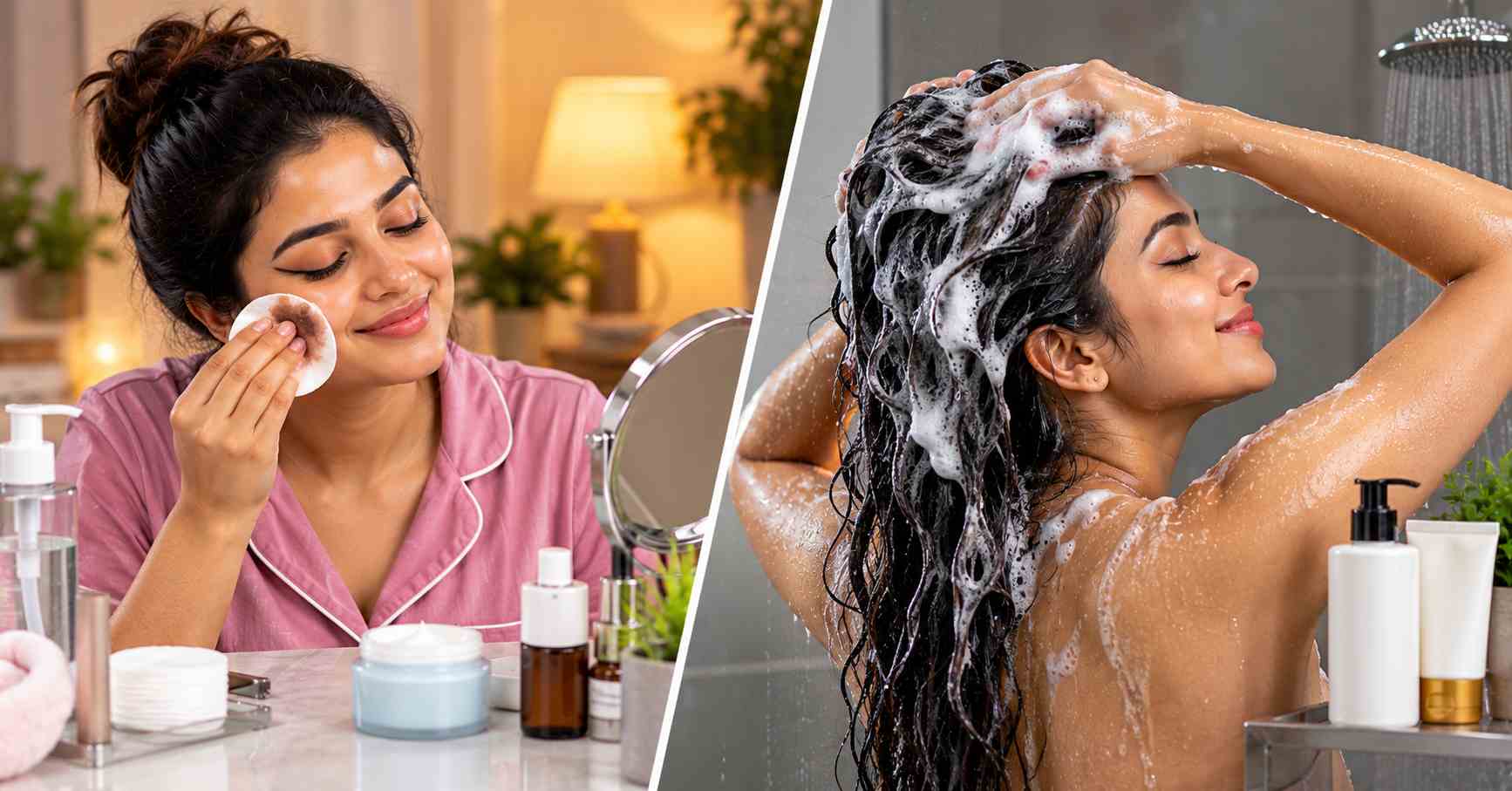 Night Skin & Hair Care Routine