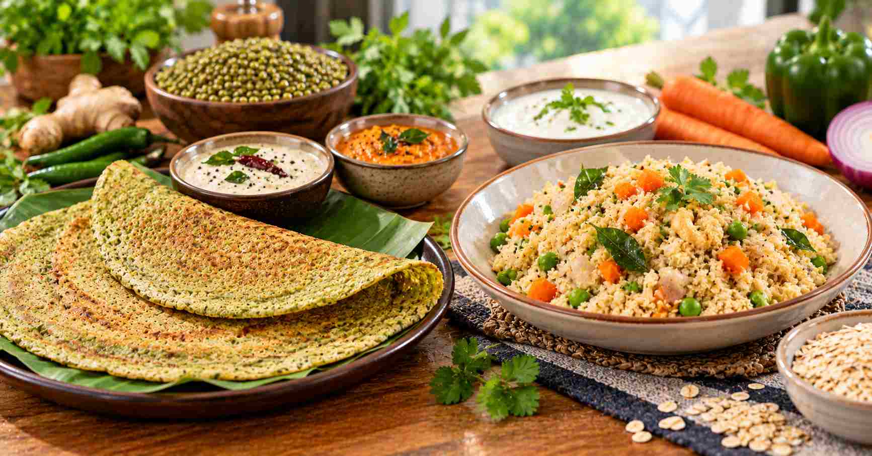 Pesarattu & Oats Upma