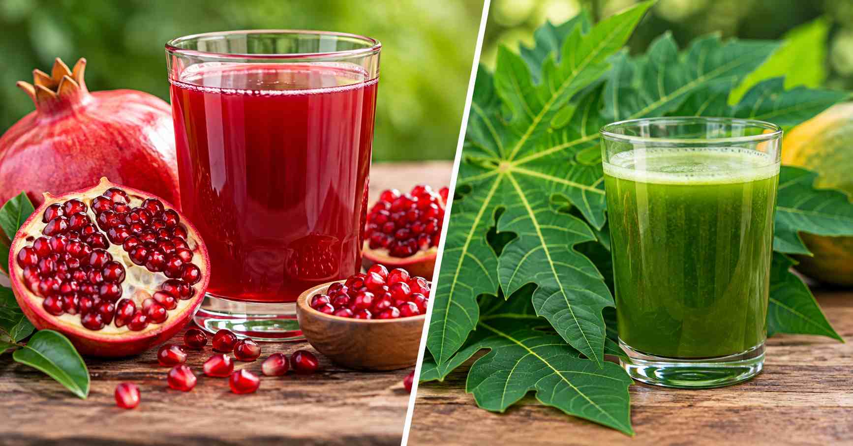Pomegranate & Papaya Leaf Juice