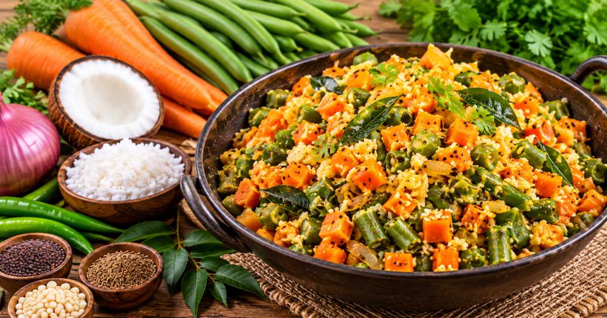 Preparation method for carrot-beans-coconut stir-fry