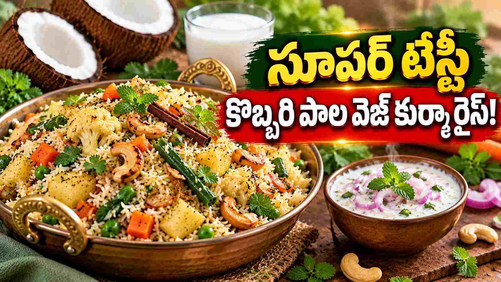 Special Attraction On The Lunch Table Super Tasty Coconut Milk Veg Kurma Rice