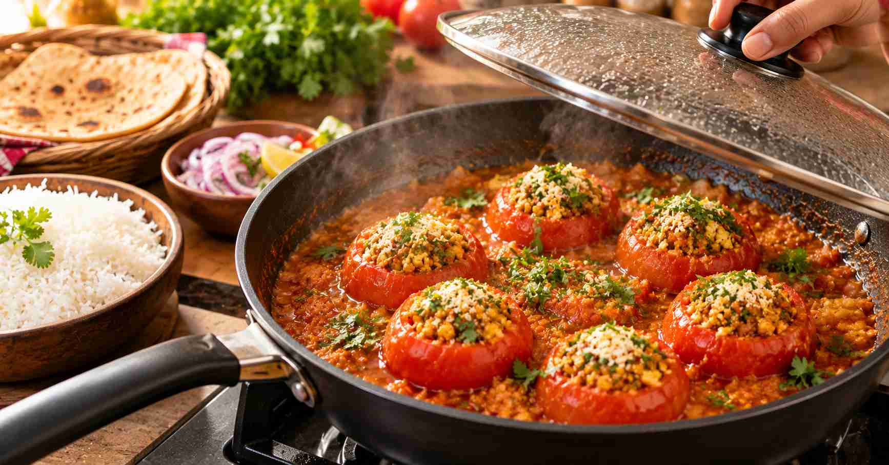 Stuffed Tomato Curry Preparation
