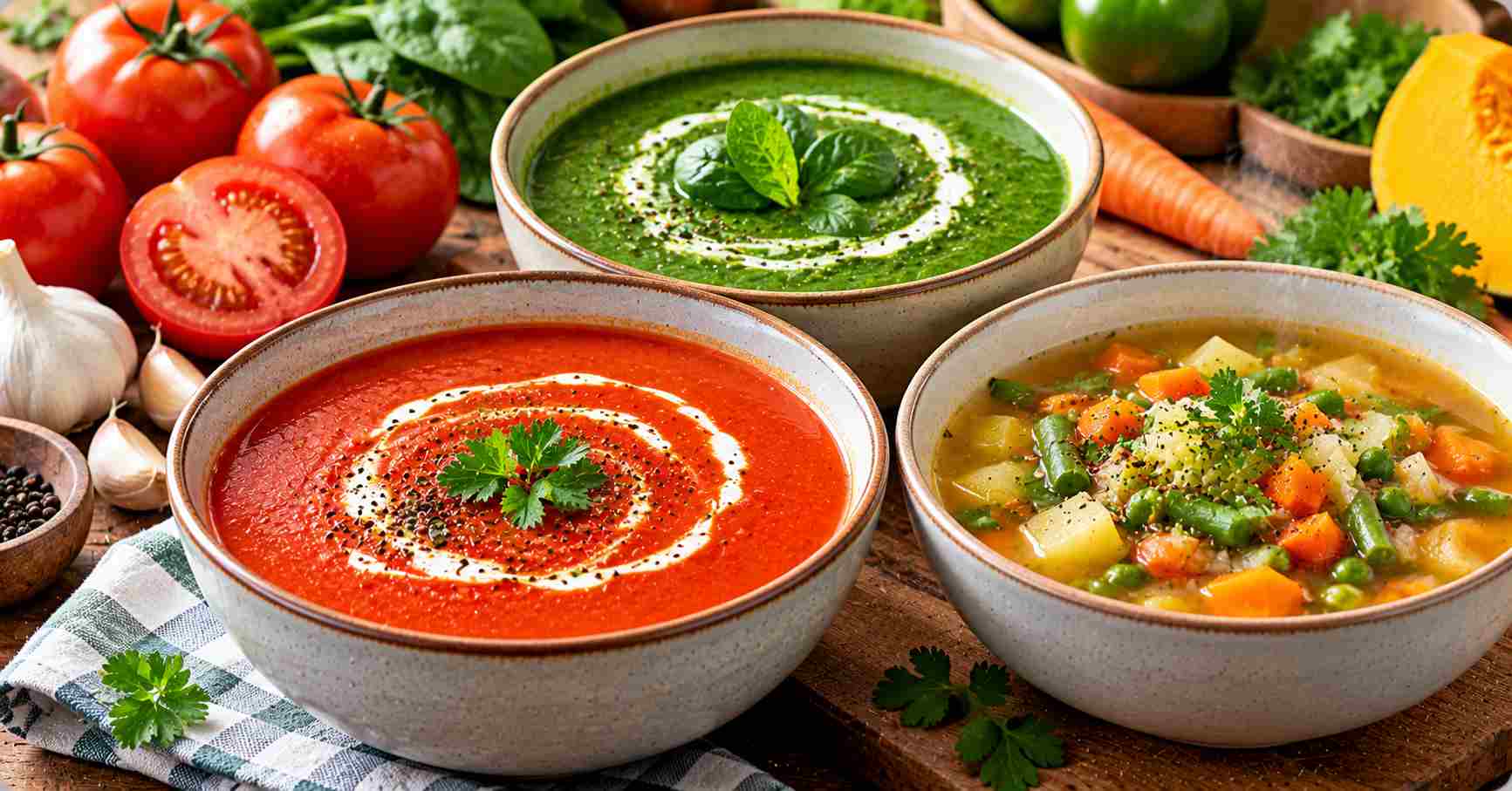 Tomato and Mixed Vegetable Soups