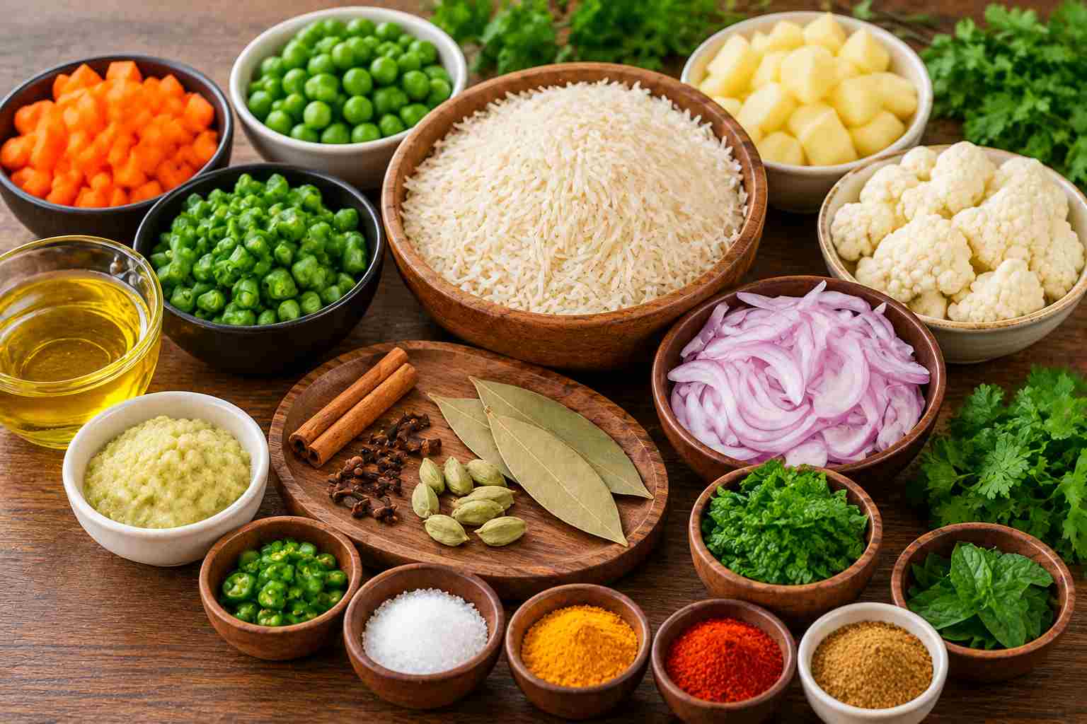 Veg Kurma Rice Ingredients