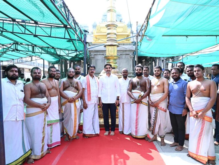 ఆధునిక ఉక్కు మనిషి ప్ర‌ధాని మోదీ వ‌జ్ర‌సంక‌ల్పం నెర‌వేరాలి :  మంత్రి లోకేష్