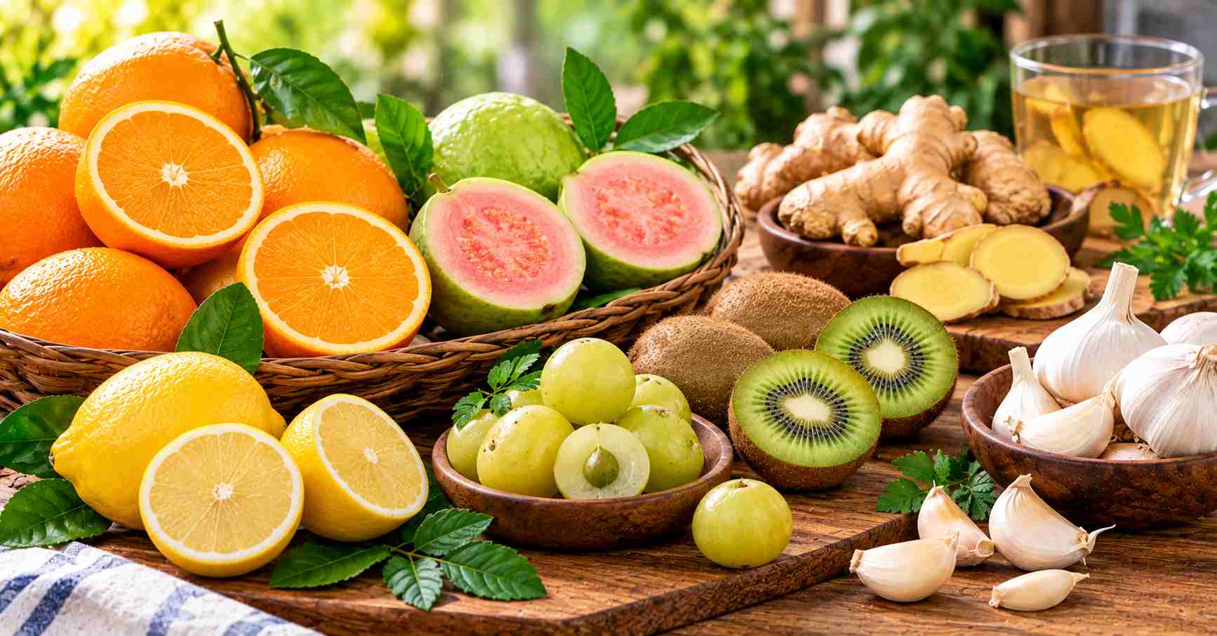 Vitamin C, Ginger and Garlic Foods