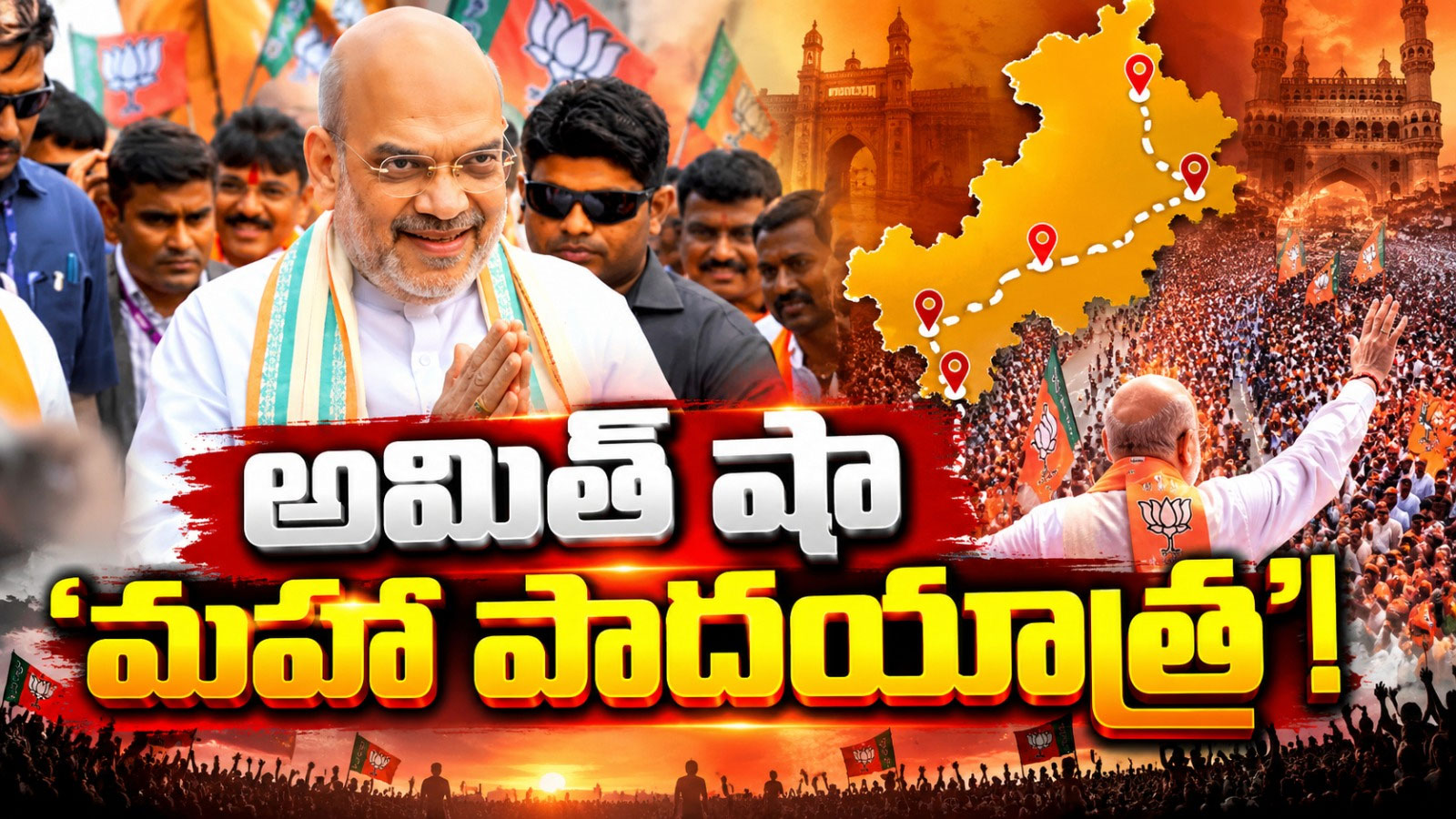 హైదరాబాద్లో అమిత్ షా ‘మహా పాదయాత్ర’! Amit Shah S Maha Pada Yatra In Hyderabad