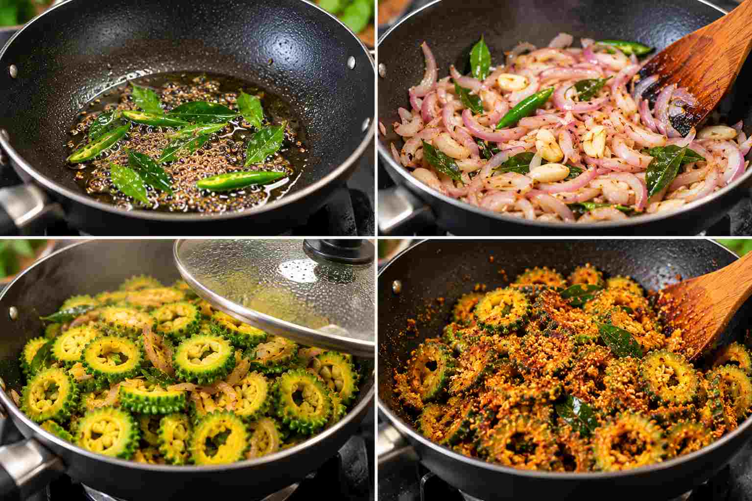 preaparation for Bitter Gourd Fry